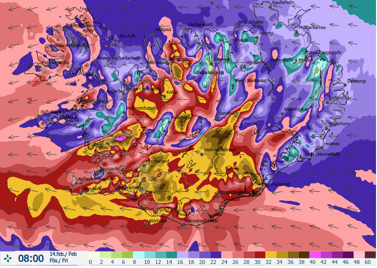 Vindaspá − Föstudagur kl. 08:00