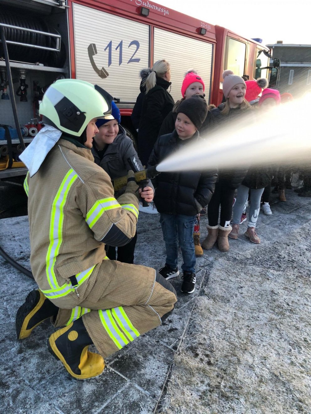 Frá heimsókn slökkviliðsins