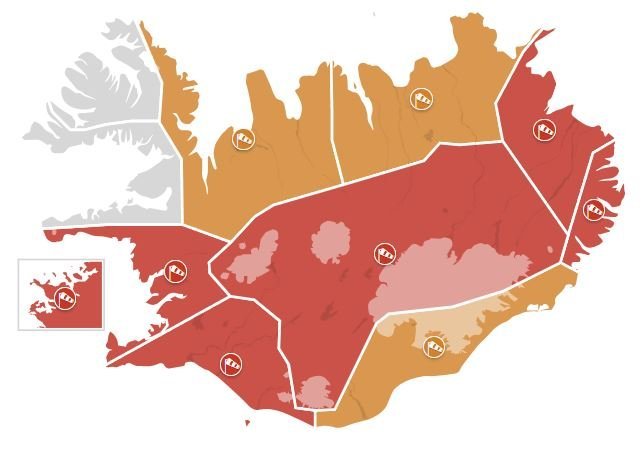 Rauð viðvörun vegna veðurs