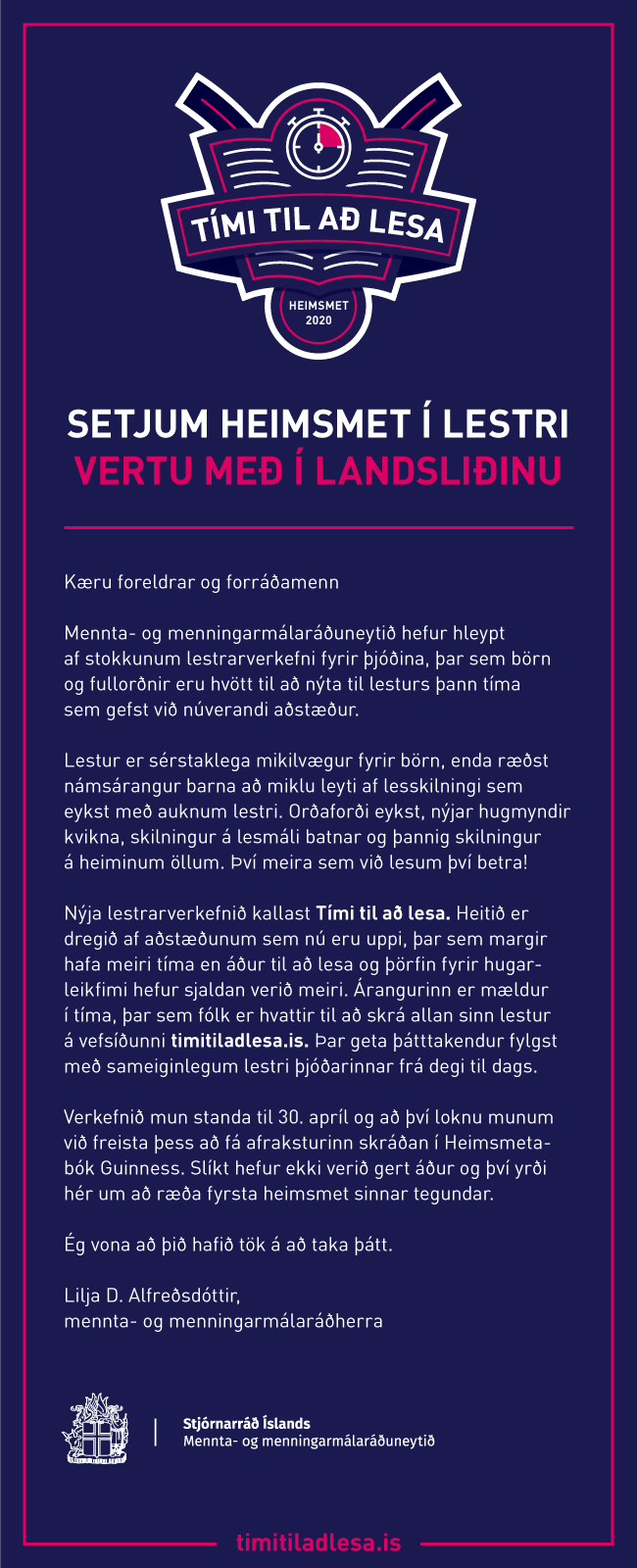 Setjum heimsmet í lestri - Vertu með í landsliðinu