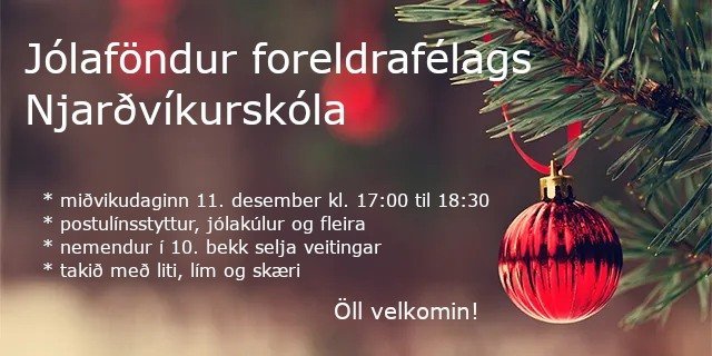 Jólaföndur foreldrafélags Njarðvíkurskóla 11. desember