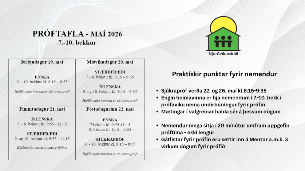 Próf í 7.-10. bekk