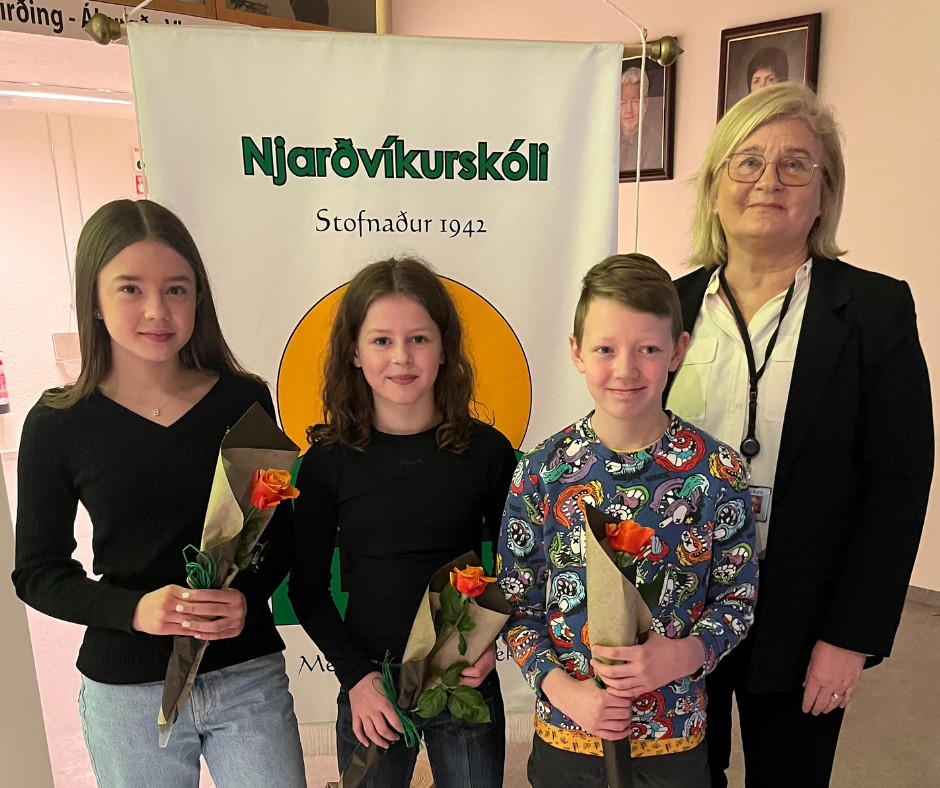 Jökull, Rósa, Bríet og Ásgerður skólastjóri