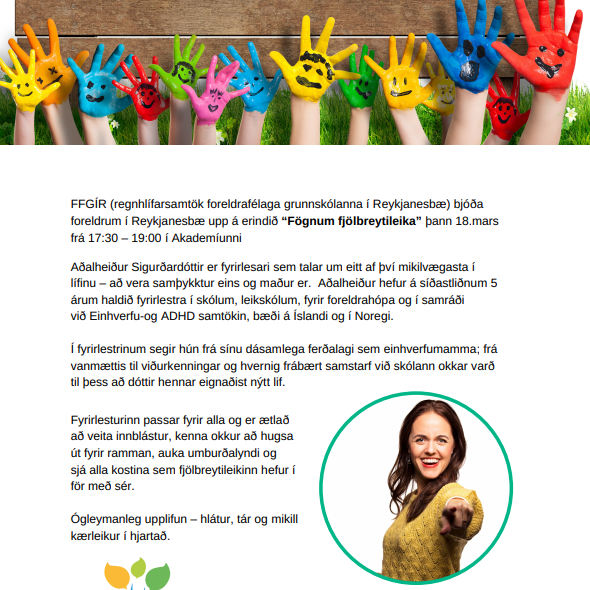Einstakur fyrirlestur í boði fyrir alla foreldra í Reykjanesbæ