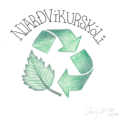 Sóley Sara Rafnsdóttir hannaði nýtt umhverfismerki Njarðvíkurskóla í nóvember 2018.