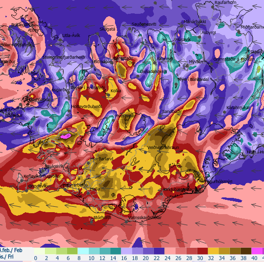 Vindaspá − Föstudagur kl. 08:00