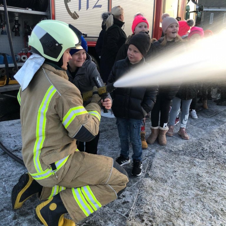 Frá heimsókn slökkviliðsins