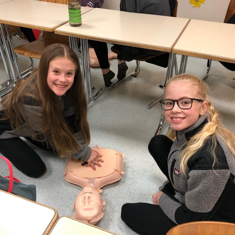 Frá kennslunni í dag.