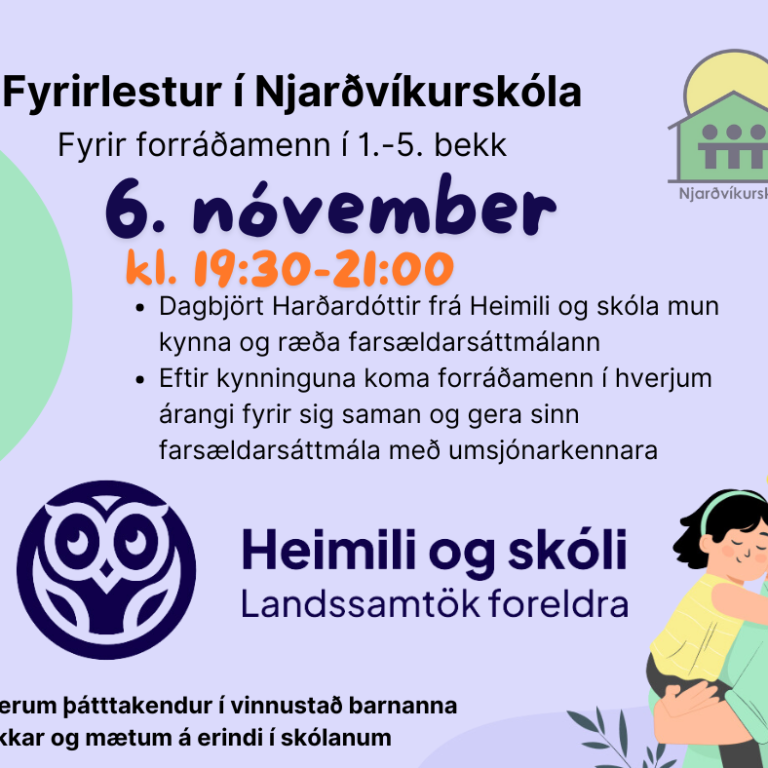 Fyrirlestur fyrir forráðamenn 1.-5. bekk