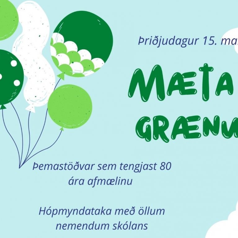 Þemadagar - Mæta í grænu á þriðjudag